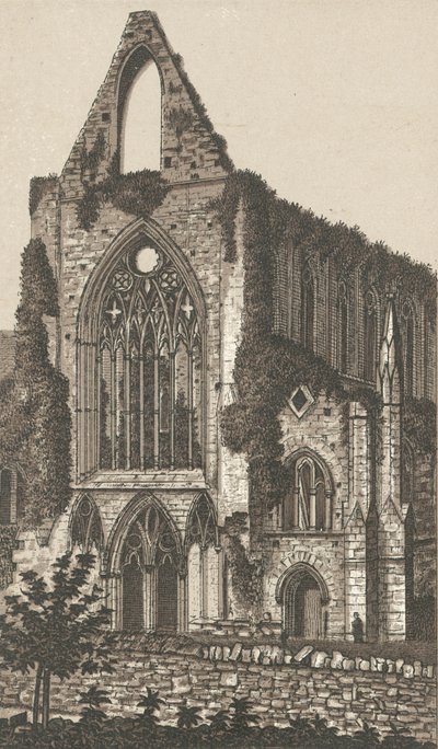 Tintern Abbey, západní fronta (litho) od English School