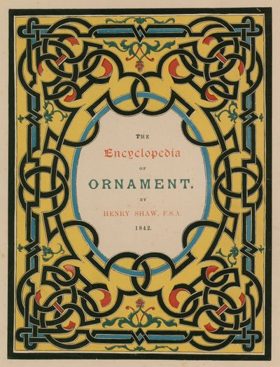 Titulní strana. Ilustrace k Encyklopedii ornamentu (barevná litografie) od English School
