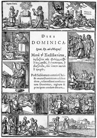Titulní strana k Thomas Youngs Dies Dominica, 1639 od English School