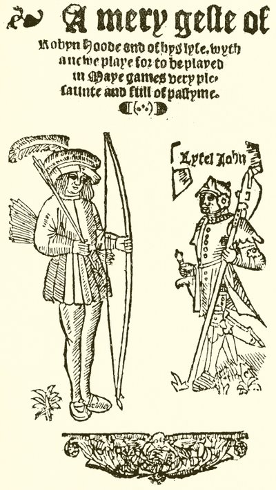 Titulní strana A Mery Geste of Robyn Hood, 1550 od English School