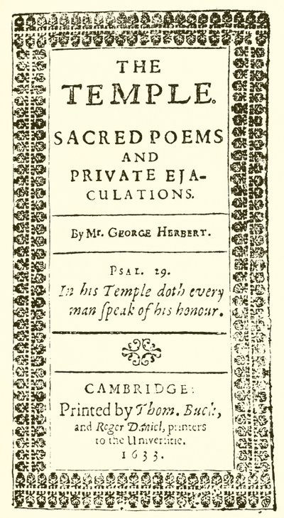 Titulní strana George Herberts The Temple od English School