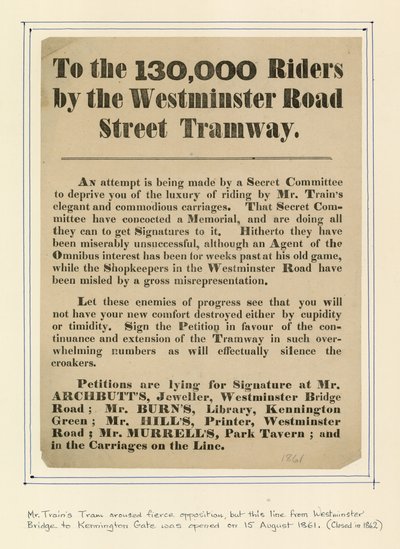 130 000 cestujícím na Westminster Road Street Tramway od English School