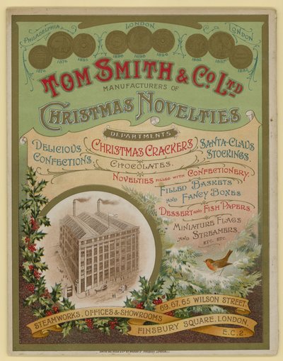 Tom Smith & Co Ltd, vánoční novinky, vánoční sušenky, obálka brožury od English School