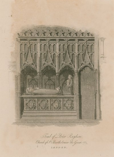 Hrobka převora Rayhere, kostel svatého Bartoloměje Velikého, Smithfield od English School