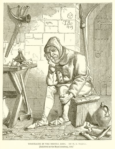 Bolest zubů ve středověku. Autor H. S. Marks od English School