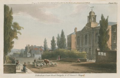 Tottenham Court Road Turnpike a St James Chapel, Londýn od English School