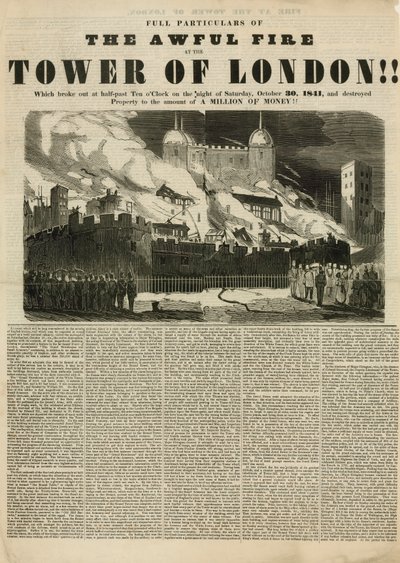 Požár londýnského Toweru, 1841 od English School