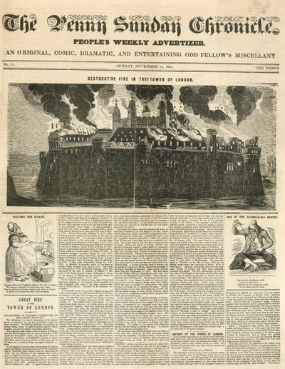 Požár londýnského Toweru, 1841 od English School