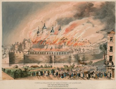 Požár londýnského Toweru, 1841 od English School