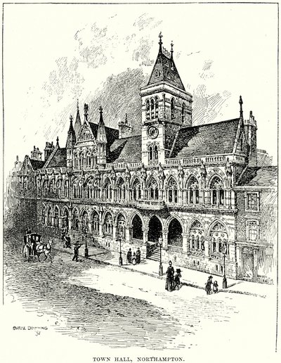 Radnice, Northampton (rytina) od English School