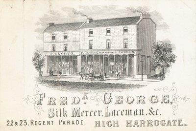 Obchodní karta, Frederick George, obchodník s hedvábím a krajkář od English School