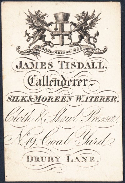 Obchodní karta, James Tisdall od English School