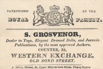 Obchodní karta, S Grosvenor od English School