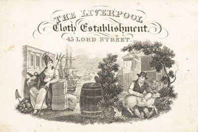 Obchodní karta, Liverpool Cloth Establishment od English School