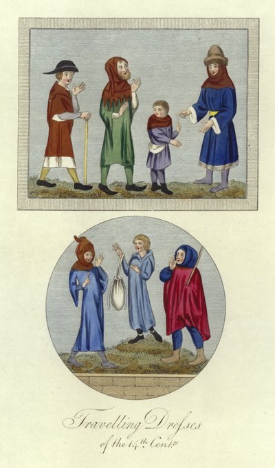 Cestovní šaty 14. století od English School