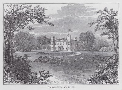 Hrad Tregenna (rytina) od English School