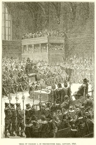 Proces s Karlem I. ve Westminster Hall, leden 1649 od English School