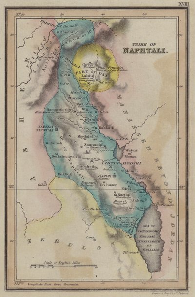 Tribe of Naphtali (barevná rytina) od English School