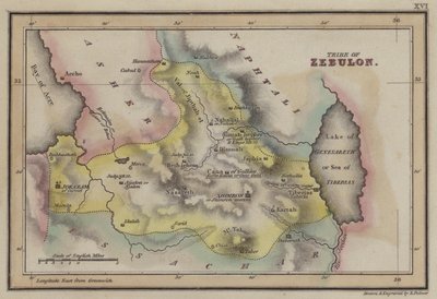 Tribe of Zebulon (barevná rytina) od English School