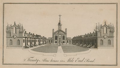 Trinity Alms Houses v Mile End Road od English School
