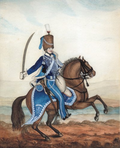 Voják 18. husarů, kolem 1815 (wc na papíře) od English School