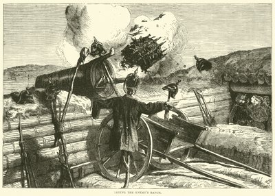 Pokus o dostřel nepřátel, říjen 1870 od English School