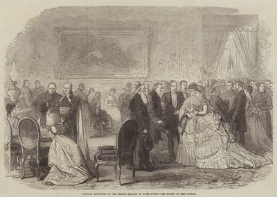 Úterní recepce na francouzském velvyslanectví v Římě během zasedání Rady (rytina) od English School