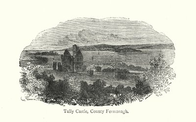 Tully Castle, hrabství Fermanagh (rytina) od English School