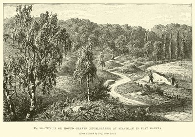 Tumuli nebo Mound Graves (Hugelgraber) ve Stanislau ve východní Galicii od English School