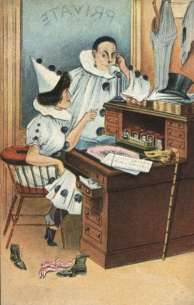 Dva klauni v kanceláři (barva litho) od English School