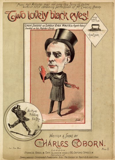 Dvě krásné černé oči! - napsal a nazpíval Charles Coborn od English School