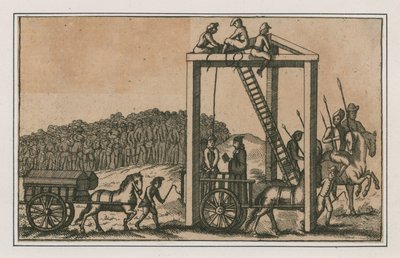 Tyburnský strom, kolem roku 1680 (rytina) od English School