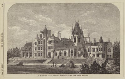 Tyntesfield, poblíž Bristolu, Somerset, pan John Norton, architekt (rytina) od English School