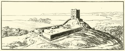 Typický normanský hrad (inkoust na papíře) od English School