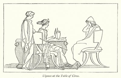 Ulysses u stolu Circe (litho) od English School