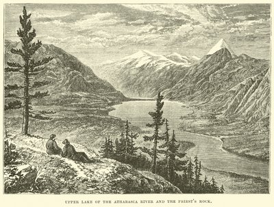Horní jezero řeky Athabasca a skála kněží od English School