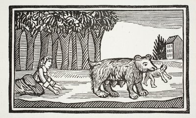 Valentine a Orson, ilustrace z Chap-books of the Eighteenth Century od Johna Ashtona, hospoda. 1882 od English School