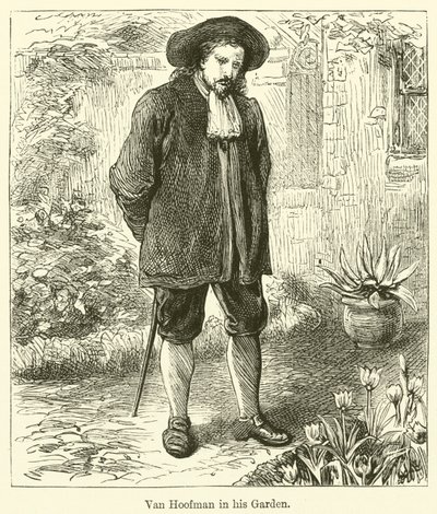 Van Hoofman ve své zahradě (rytina) od English School