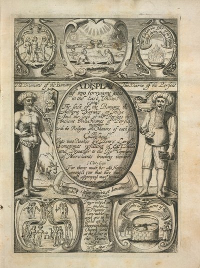 Různé sekty a rituály, ilustrace z „Přehlídka dvou cizích sekt ve východní Indii“ od English School