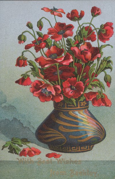 Váza s mákem (chromolitho) od English School