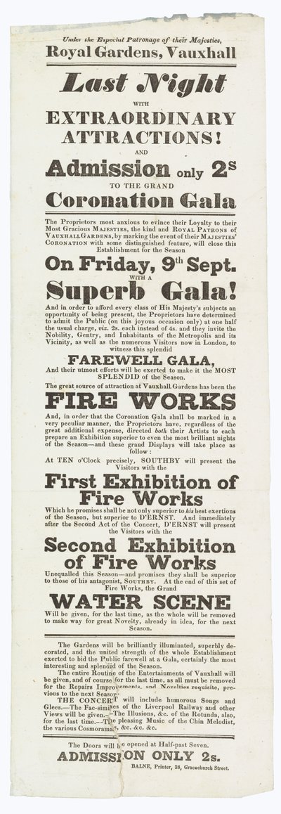 Vauxhall Gardens, Reklama od English School