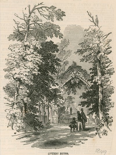 Vauxhall Gardens, Londýn: Gotické ruiny od English School