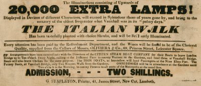 Vauxhall Gardens, Londýn: Italská procházka od English School