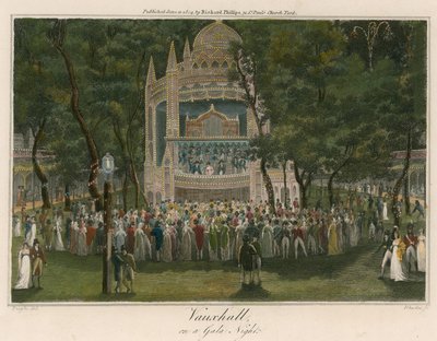 Vauxhall Gardens, Londýn, během slavnostního večera od English School