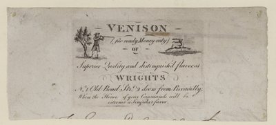 Venisor Seller, Wrights, obchodní karta od English School