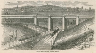 Viadukt přes železniční trať Great Northern Railway, Londýn od English School