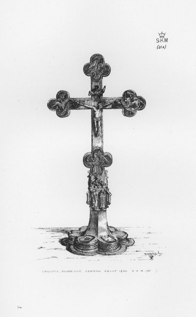 Muzeum Viktorie a Alberta: Krucifix, stříbrně zlacený, německý kolem roku 1400 od English School
