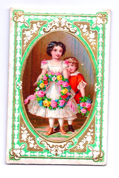 Viktoriánské vánoční přání, kolem roku 1880 od English School