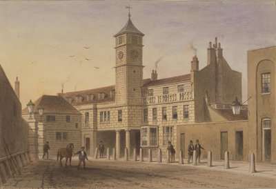 Pohled na Bridge House v Bridge Yard, Tooley Street, 1846 (wc na papíře) od English School