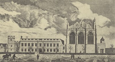 Pohled na Eaton College v Buckinghamshire, 1779 (hlubotisk) od English School